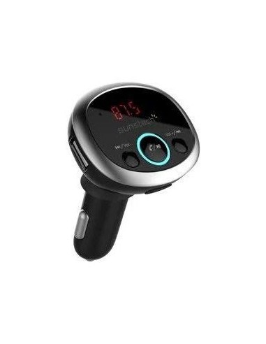 Transmisor fm/mp3 bluetooth para coche sunstech fmt300btusb black - 12/24v - pantalla 2.16cm - 2*usb (5v/2.1a) - micro sd - 