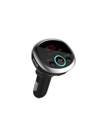 Transmisor fm/mp3 bluetooth para coche sunstech fmt300btusb black - 12/24v - pantalla 2.16cm - 2*usb (5v/2.1a) - micro sd - 