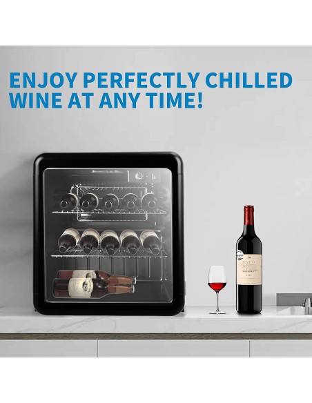 Vinoteca orbegozo vt-1210 - 12 botellas - display digital y panel de control táctil - 11-18ºc - puerta cristal con asa lateral 