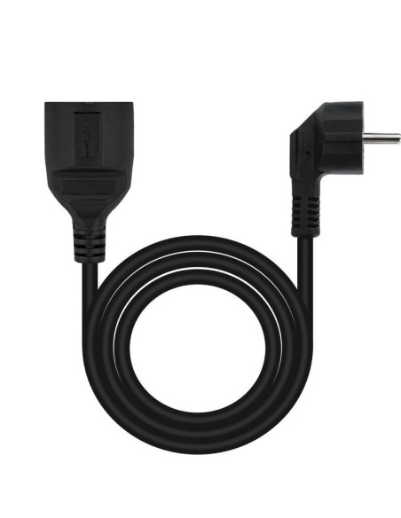 Cable Alargador de Corriente Nanocable 10.22.0610-BK/ Schuko Hembra - Schuko Macho/ 10m/ Negro