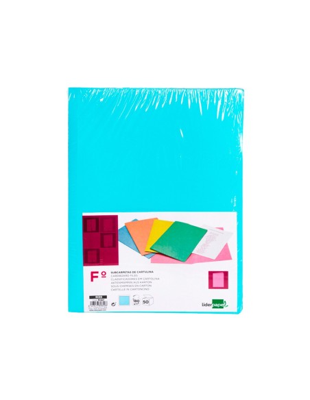 CI | Subcarpeta liderpapel folio azul pastel 180g/m2