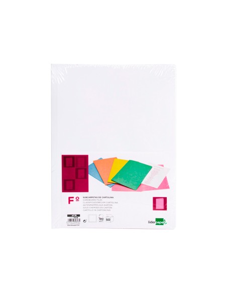 CI | Subcarpeta liderpapel folio blanco 180g/m2