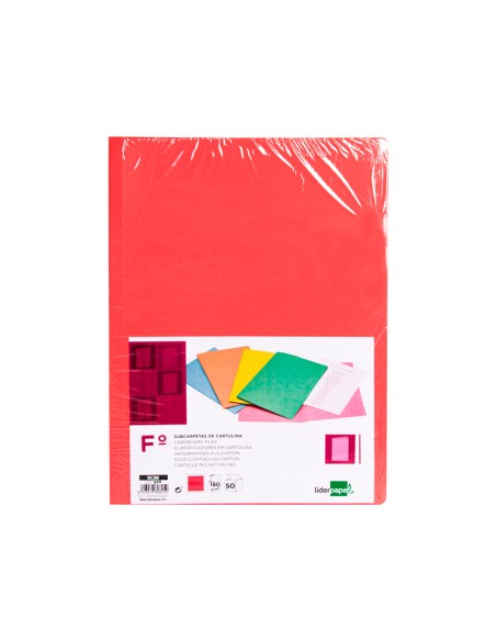 CI | Subcarpeta liderpapel folio rojo pastel 180g/m2
