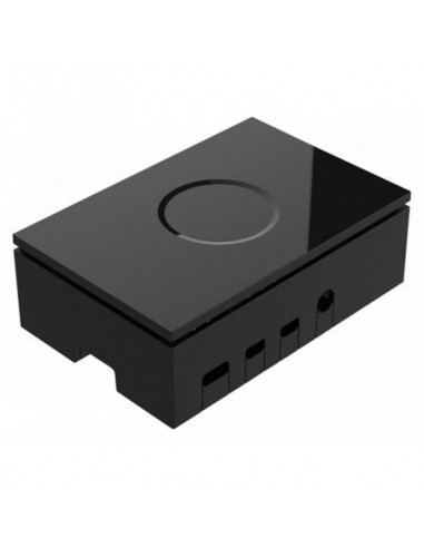 Caja negra para raspberry pi 4 modelo b - plástico abs - base ventilada para refrigeración pasiva - acceso completo a todos los 