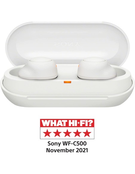 Auriculares Bluetooth Sony WF-C500 con estuche de carga/ Autonomía 5h/ Blancos