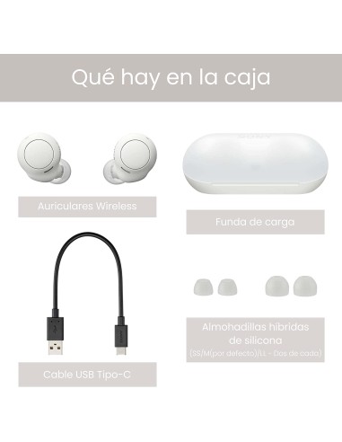 Auriculares Bluetooth Sony WF-C500 con estuche...