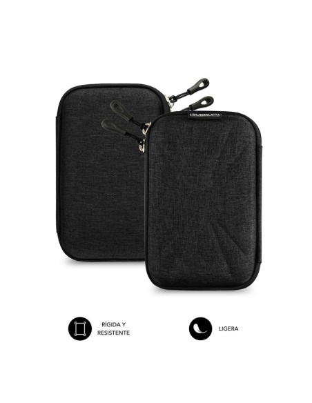 Funda subblim hdd business black para disco de 2.5'/6.35cm - exterior rígido - interior acolchado - bandas elásticas