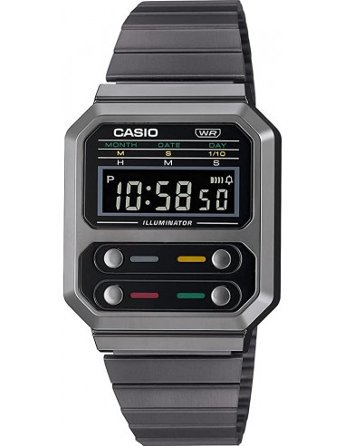 Reloj Digital Casio Vintage Iconic A100WEGG-1AEF/ 40mm/ Gris y Negro