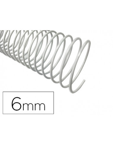 CI | Espiral metalico q-connect blanco 64 5:1 6 mm 1mm caja de 200 unidades