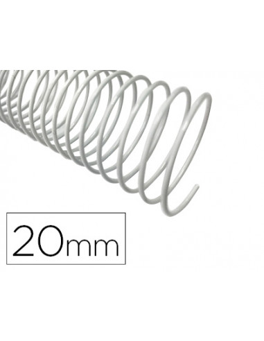 CI | Espiral metalico q-connect blanco 64 5:1 20mm 1,2mm caja de 100 unidades