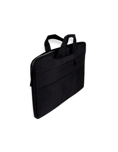 CI | Funda Para Portatil Q-Connect 15,6" Con Asas Retractiles Cremallera 3 Bolsillos Exteriores Negro