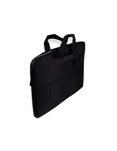 CI | Funda Para Portatil Q-Connect 15,6" Con Asas Retractiles Cremallera 3 Bolsillos Exteriores Negro