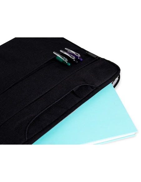 CI | Funda Para Portatil Q-Connect 15,6" Con Asas Retractiles Cremallera 3 Bolsillos Exteriores Negro