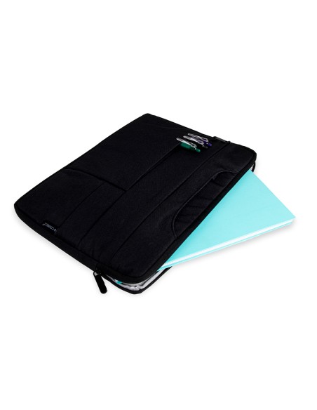 CI | Funda Para Portatil Q-Connect 15,6" Con Asas Retractiles Cremallera 3 Bolsillos Exteriores Negro