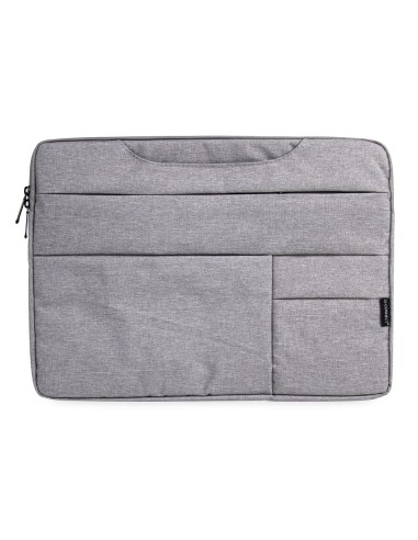 CI | Funda Para Portatil Q-Connect 15,6" Con Asas Retractiles Cremallera 3 Bolsillos Exteriores Gris