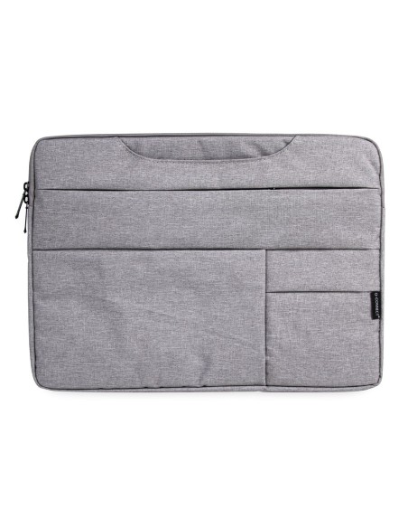 CI | Funda Para Portatil Q-Connect 15,6" Con Asas Retractiles Cremallera 3 Bolsillos Exteriores Gris