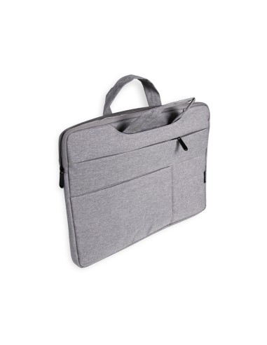CI | Funda Para Portatil Q-Connect 15,6" Con Asas Retractiles Cremallera 3 Bolsillos Exteriores Gris