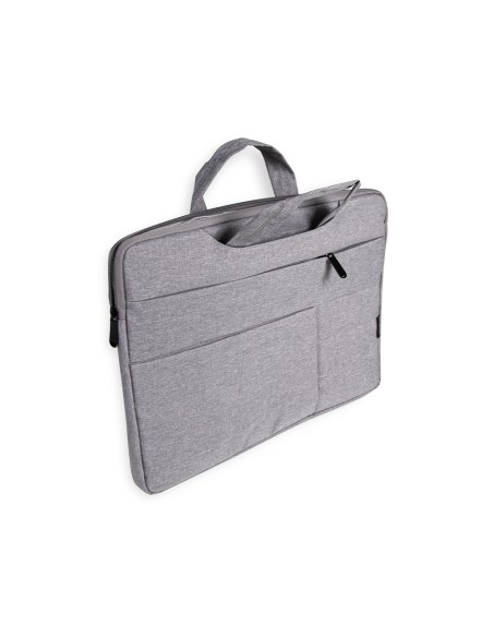CI | Funda Para Portatil Q-Connect 15,6" Con Asas Retractiles Cremallera 3 Bolsillos Exteriores Gris
