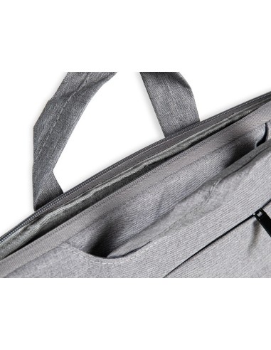 CI | Funda Para Portatil Q-Connect 15,6" Con Asas Retractiles Cremallera 3 Bolsillos Exteriores Gris