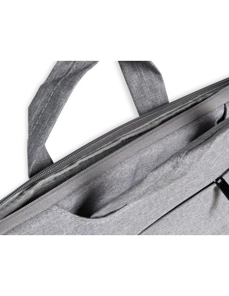 CI | Funda Para Portatil Q-Connect 15,6" Con Asas Retractiles Cremallera 3 Bolsillos Exteriores Gris