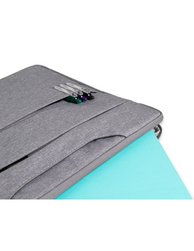 CI | Funda Para Portatil Q-Connect 15,6" Con Asas Retractiles Cremallera 3 Bolsillos Exteriores Gris