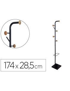 CI | Perchero Metalico Q-Connect Negro Con Detalles De...