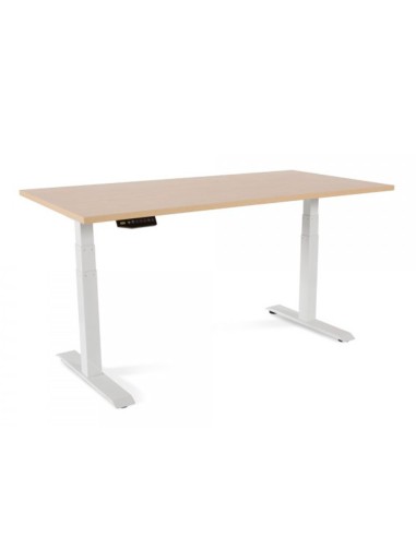 CI | Mesa Rocada Regulable En Altura Electricamente Hasta 129 Cm Estructura De Acero Tablero 160 Cm Color Haya