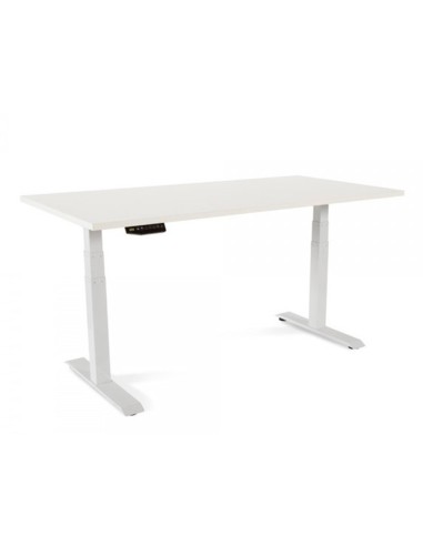 CI | Mesa Rocada Regulable En Altura Electricamente Hasta 129 Cm Estructura De Acero Tablero 160 Cm Color Blanco