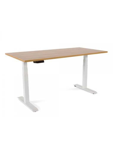 CI | Mesa Rocada Regulable En Altura Electricamente Hasta 129 Cm Estructura De Acero Tablero 160 Cm Color Roble