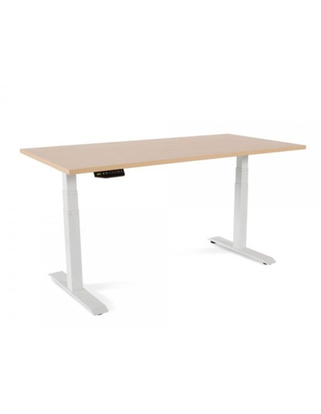 CI | Mesa Rocada Regulable En Altura Electricamente Hasta 129 Cm Estructura De Acero Tablero 180 Cm Color Haya