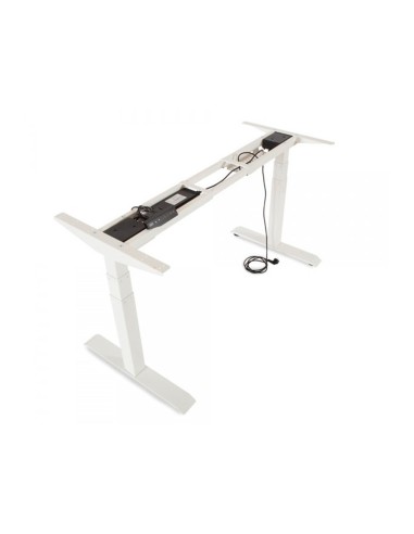 CI | Mesa Rocada Regulable En Altura Electricamente Hasta 129 Cm Estructura De Acero Tablero 180 Cm Color Blanco