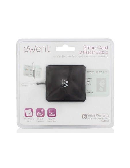 CI | Lector De Tarjetas Ewent Usb 2.0 Para Dni E Y Tarjetas Inteligentes Color Negro