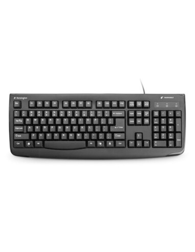 CI | Teclado Kensington Pro Fit Lavable 104 Teclas Con Cable Color Negro 455X220X40 Mm