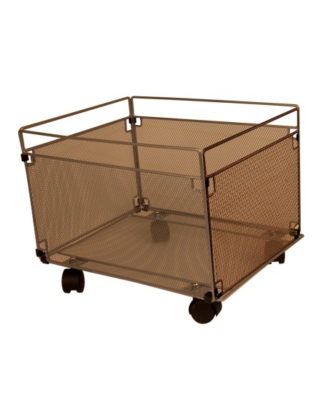 CI | Carrito para carpetas colgante q-connect kf00830 rejilla plata con ruedas metalico -380x325x300 folio prolongado