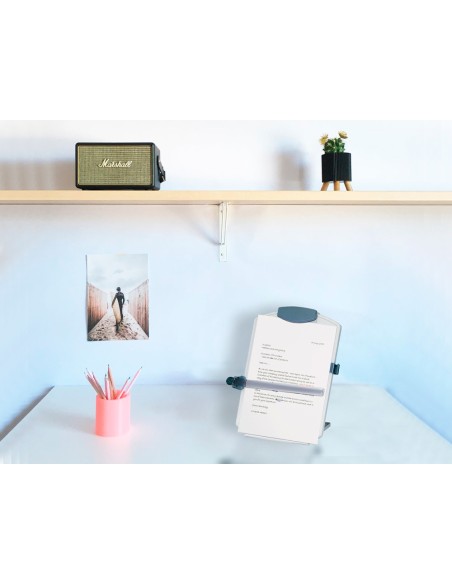 CI | Atril para ordenador de sobremesa q-connect -base regulable de plastico