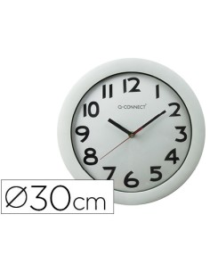 CI | Reloj q-connect de pared plastico oficina redondo 30...