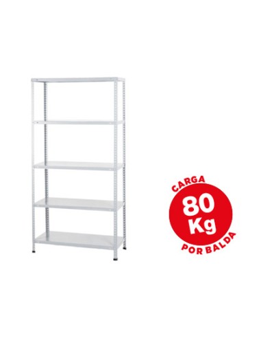 CI | Estanteria metalica ar storage 180x90x40 cm 5 estantes 80 kg por estante color blanco