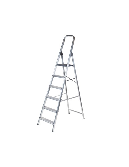 CI | Escalera q-connect de aluminio 6peldaños 1203x510x1895 mm peso maximo 150 kg en-131