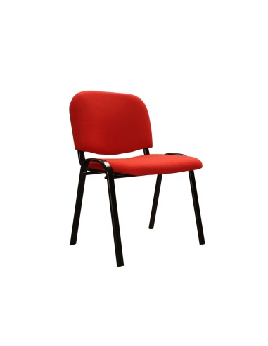 CI | Silla apilable q-connect brazos cortos tapizada sin rueds 910 mm alto 490 mm largo440 mm profundidad roja