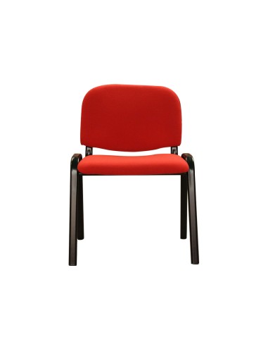 CI | Silla apilable q-connect brazos cortos tapizada sin rueds 910 mm alto 490 mm largo440 mm profundidad roja