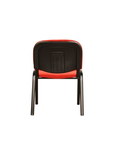 CI | Silla apilable q-connect brazos cortos tapizada sin rueds 910 mm alto 490 mm largo440 mm profundidad roja