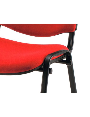 CI | Silla apilable q-connect brazos cortos tapizada sin rueds 910 mm alto 490 mm largo440 mm profundidad roja