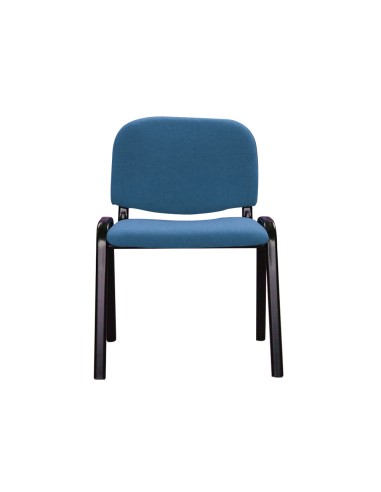 CI | Silla apilable q-connect brazos cortos tapizada sin ruedas 910 mm alto 490mm largo440 mm profundidad azul