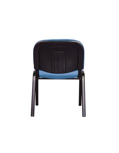 CI | Silla apilable q-connect brazos cortos tapizada sin ruedas 910 mm alto 490mm largo440 mm profundidad azul