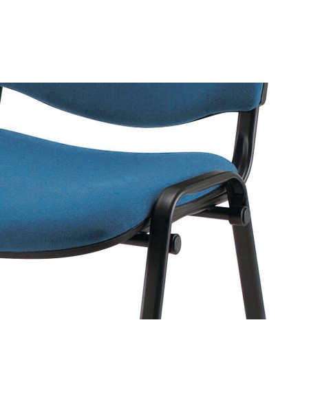 CI | Silla apilable q-connect brazos cortos tapizada sin ruedas 910 mm alto 490mm largo440 mm profundidad azul