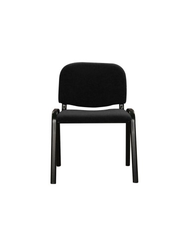 CI | Silla apilable q-connect brazos cortos tapizada sin ruedas 910mm alto 490mm largo 440mm profundidad negra