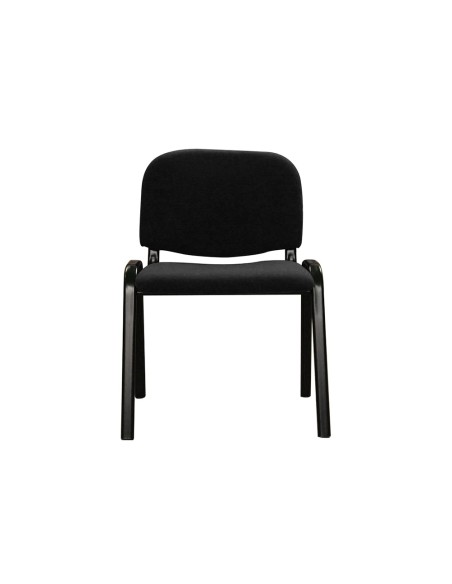 CI | Silla apilable q-connect brazos cortos tapizada sin ruedas 910mm alto 490mm largo 440mm profundidad negra