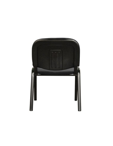 CI | Silla apilable q-connect brazos cortos tapizada sin ruedas 910mm alto 490mm largo 440mm profundidad negra