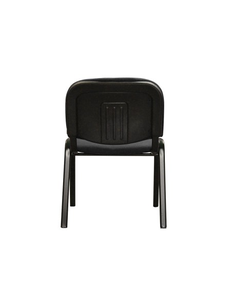 CI | Silla apilable q-connect brazos cortos tapizada sin ruedas 910mm alto 490mm largo 440mm profundidad negra