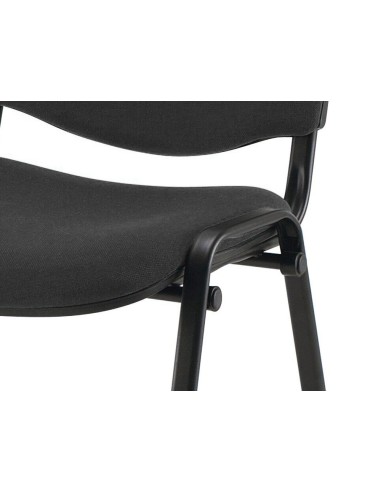 CI | Silla apilable q-connect brazos cortos tapizada sin ruedas 910mm alto 490mm largo 440mm profundidad negra